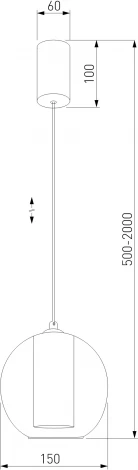 Подвесной светильник Eurosvet Cobble 50258/1 LED бирюзовый (220V, на проводе, шар)