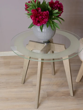 Стол журнальный Рилле 447 шимо/стекло прозрачное Mebelik 009585