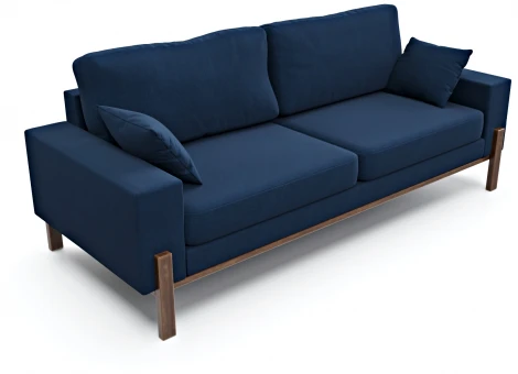 Диван Arsko прямой Хангель велюр синий