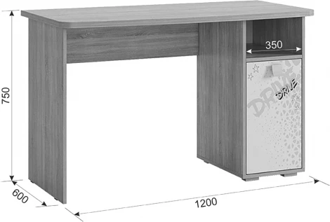 Энерджи Стол Mebelson (ЛДСП,Пластик/Дуб сонома,Белый) арт.MDE-05.1623
