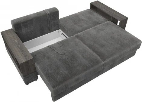 Диван прямой с 2 полками Лига-055 НПБ Лига Диванов (Велюр) арт.129062