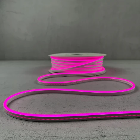 Односторонний Гибкий Неон 8х16мм Розовый 12В, IP65 Laitcom FR-23517