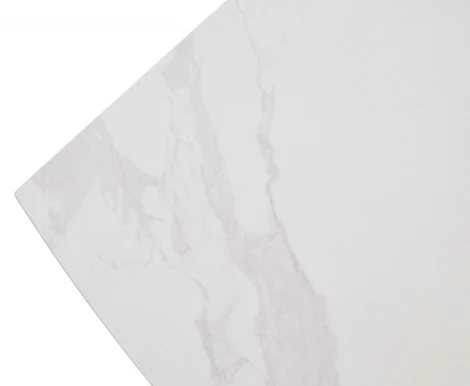 Стол ОЛЬХОН 180 цвет БЕЛЫЙ МРАМОР МАТОВЫЙ , керамика / Черный каркас M-City 64719