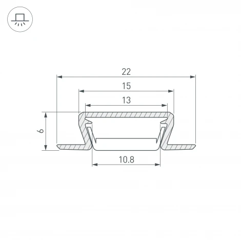 Профиль MIC-FS-2000 ANOD BLACK (Arlight, Алюминий) 040019