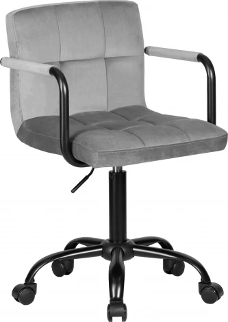 Офисное кресло для персонала DOBRIN TERRY BLACK (серый велюр (MJ9-75))