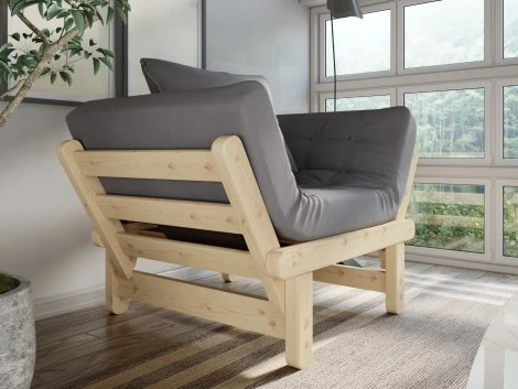 Кресло Arsko Сламбер сосна серый велюр