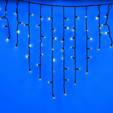 Бахрома светодиодная с эффектом мерцания, 3м. соединяемая, 200 светодиодов, теплый белый и белый свет Uniel ULD-B3007-200/TBK WARMWHITE-WHITE IP67