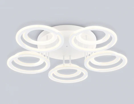 Потолочная люстра светодиодная на штанге с пультом регулировкой цветовой температуры яркости и ночным режимом Ambrella ACRYLICA FA8944 (220V, кольцо)