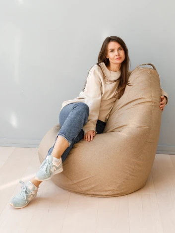 Кресло мешок Dreambag Груша Бежевая Рогожка (XL, Классический) 5016021