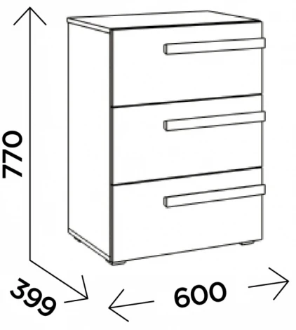 Комод Woodville Чернин дуб вотан / графит