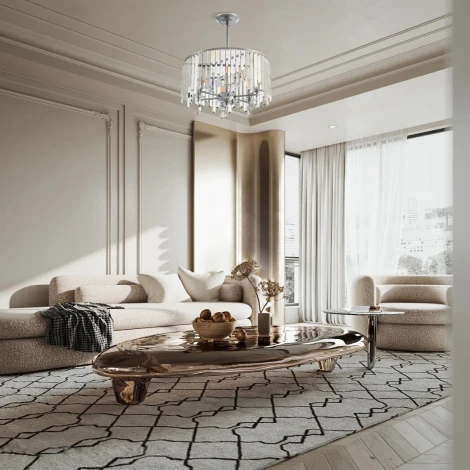 Подвесная люстра хрустальная на штанге Arte Milano Sorrento-2509 372509/6/250/500 CR (220V)