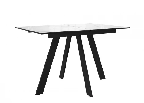 Стол DikLine DKD140 керамика 140(180)х80, Carrara Gloss (мрамор глянец белый), опоры черные (2уп.) 00-00085034
