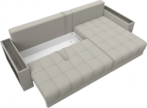 Диван угловой с декором и полкой Лига-050 НПБ Лига Диванов (Рогожка) арт.128586