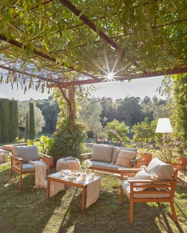 Комплект садовой мебели La Forma (ex Julia Grup) Vilma (Серый/ Пена,Пенополиуретан,Акация,Акрил,Дерево)