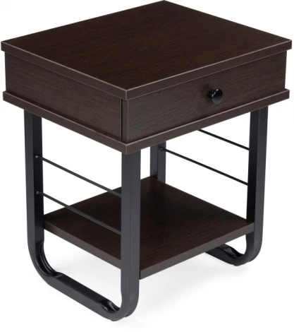 Прикроватная тумба Woodville Малгома черная / венге 511607