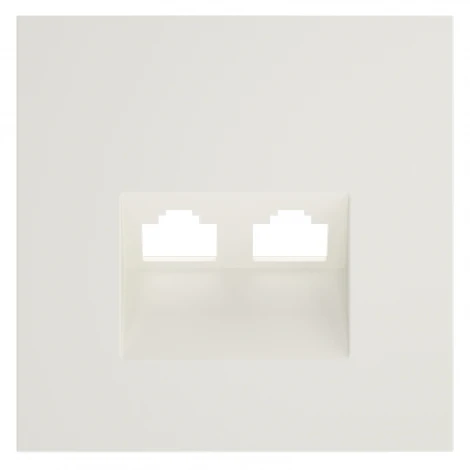 Накладка для розетки компьютерной двойной RJ45+RJ45 кат.6 (хлопок) Voltum S70 VLS001413