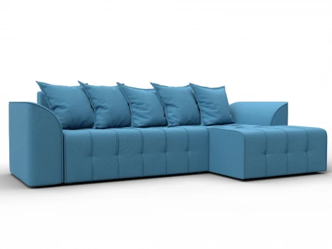 Диван угловой Лига-113 угол правый (ДСП,Рогожка/Голубой) Лига Диванов 136705