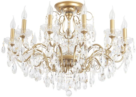 Потолочная люстра на штанге Crystal Lux MONTANA PL12 (220V, подвески, подсвечник, свеча)