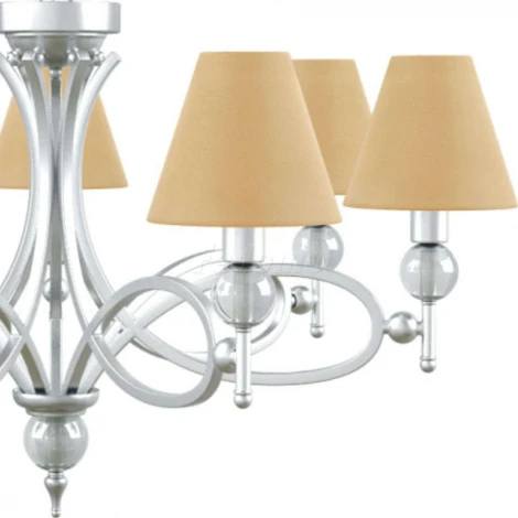 Люстра подвесная Lamp4you, 7 плафонов, хром с прозрачным и бежевым