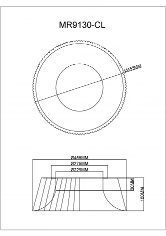 Потолочный светодиодный светильник круглый MyFar Tethys MR9130-CL (регулировка яркости, 220V, пульт управления, круглые)
