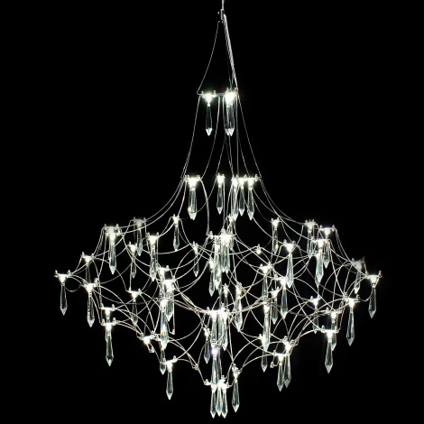 Подвесная люстра светодиодная хрустальная с пультом ILLUMICO IL0909-800HX-66 Ether