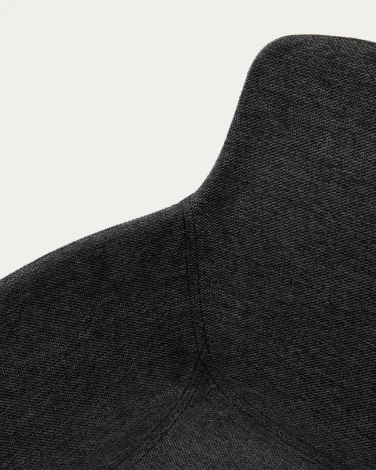 Поворотное рабочее кресло Tissiana из темно-серой синели и черного матового алюминия La Forma (ex Julia Grup) арт.175092