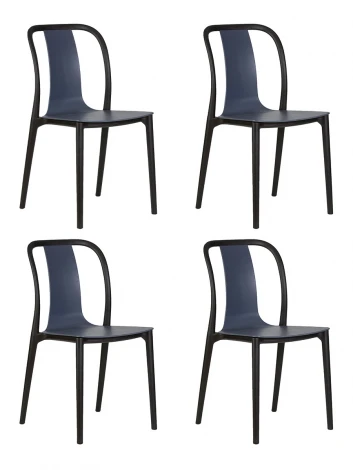 Набор 4 шт стул обеденный DOBRIN ADAM (черный/серо-голубой)
