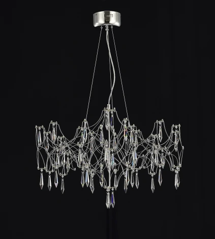 Подвесная люстра светодиодная с пультом и хрустальными подвесками Asfour MyFar Ileria MR2651-57P-76AP