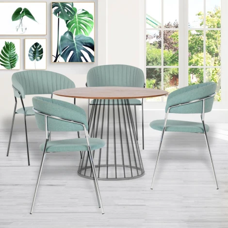 Стол Liverpool диам.110см, орех с хромированными ножками Bradex Home FR 0318