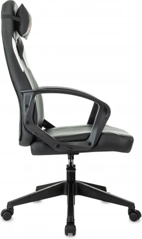 Кресло игровое Zombie 50 черный/белый эко.кожа крестов. пластик