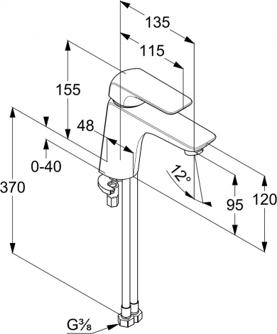 Смеситель Kludi Ameo XL 410260575 для раковины