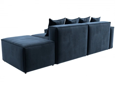 Диван угловой модульный Лига-063 угол левый (ДСП/Пластик/Велюр/Синий) Лига Диванов 129794L
