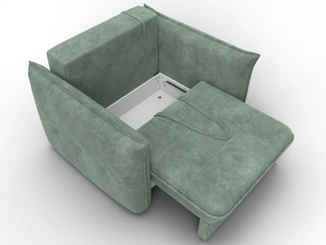 Кресло Лига-100 НПБ (ДСП,Фанера,Велюр/Зеленый) Лига Диванов 136989