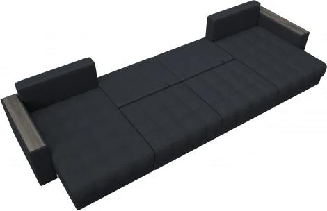 Диван П-образный с декором Лига-049 НПБ Лонг Лига Диванов (Замша) арт.128578