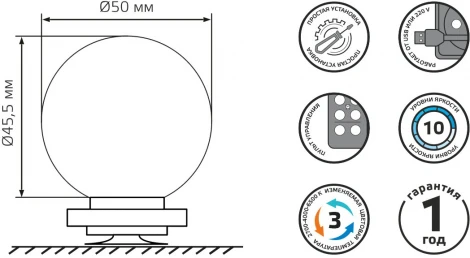 Светодиодный светильник для зеркал Gauss Makeup MK001 10W 780lm (220V, пульт управления)