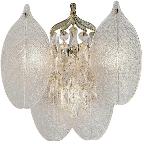 Бра Odeon Light Tears 5049/3W золото/прозрачный/металл/хрусталь/стекло E14 3*40W (220V, подвески, лепестки)