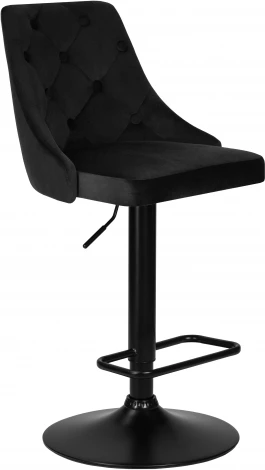 Стул барный DOBRIN JOSEPH BLACK (черный велюр (MJ9-101)) 5021_BlackBase-LM BLACK, цвет сиденья черный (MJ9-101), основания