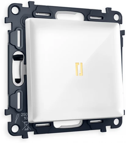 Комплект механизма Ambrella Volt 1-клавишного проходного выключателя с подсветкой 3200K ALFA MA102030 Белый глянец QUANT