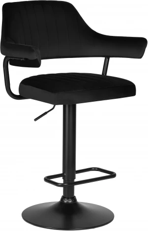 Стул барный DOBRIN CHARLY BLACK (черный велюр (MJ9-101)) 5019_BlackBase-LM BLACK, цвет сиденья черный (MJ9-101), основания
