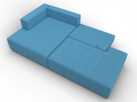Диван угловой Лига-103 НПБ угол левый (ДСП,Брус,Фанера,Рогожка/Голубой) Лига Диванов 134812L