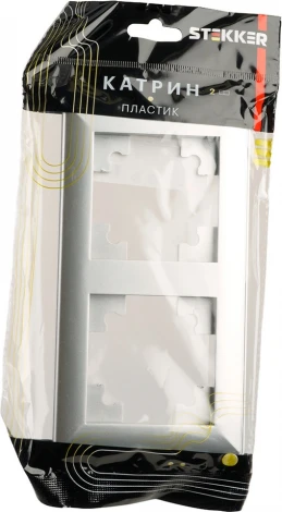 Рамка на 2 поста (серебро) Stekker Катрин 39798