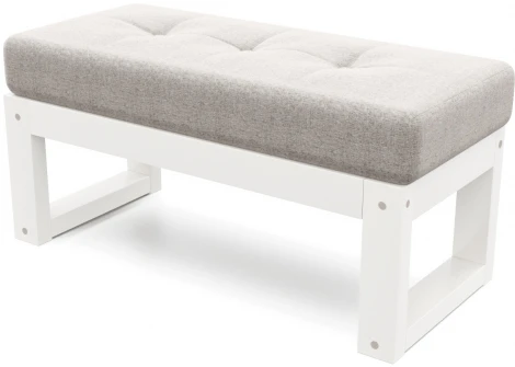 Банкетка Arsko Амбер белая эмаль серая рогожка