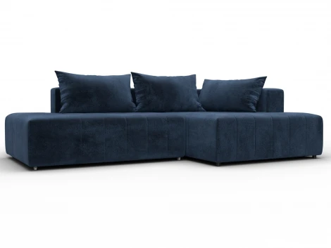 Диван угловой Лига-103 НПБ угол правый (ДСП,Брус,Фанера,Велюр/Синий) Лига Диванов 134806