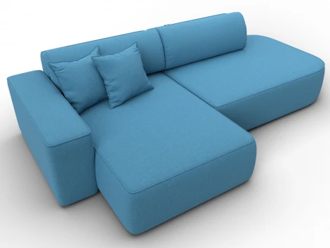 Диван угловой Лига-065 БП угол левый (ДСП,Рогожка/Голубой) Лига Диванов 134786L