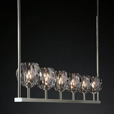 Потолочная люстра на штанге Rh Boule De Cristal Linear Chandelier 6 Black Imperiumloft 40,1222 (84807-22) (220V)