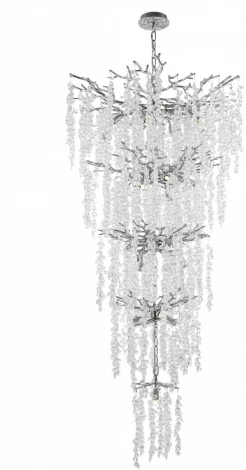 Подвесная большая люстра каскадная Arte Milano Milano-4 23416.800-1600.28.G9.D.5D CR (220V, на цепи)