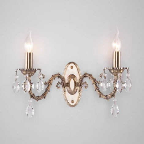 Бра Eurosvet Favola 10102/2 античная бронза/прозрачный хрусталь Strotskis
