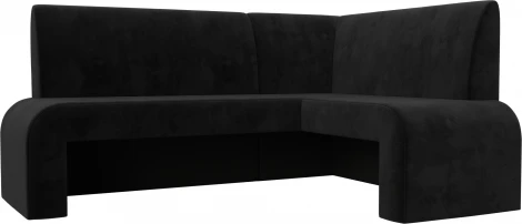 Диван кухонный угловой Кармен правый угол (Черный/Велюр) Лига Диванов арт.126133