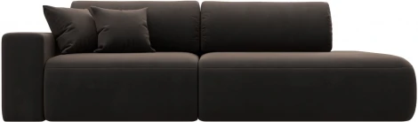 Диван прямой Лига-036 НПБ Модерн подлокотник слева (Коричневый/Велюр) Лига Диванов арт.121343L