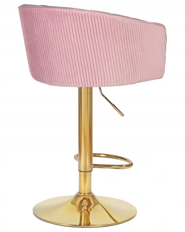 Стул барный DOBRIN DARCY GOLD (розовый велюр (1922-16)) 5025_GoldBase-LM GOLD, цвет сиденья розовый (1922-16), основания золото